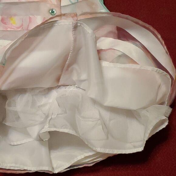 Wonder NationĀ Infant Girls Sheer Pink Floral Dress Size 0-3 Months - Picture 3 of 8